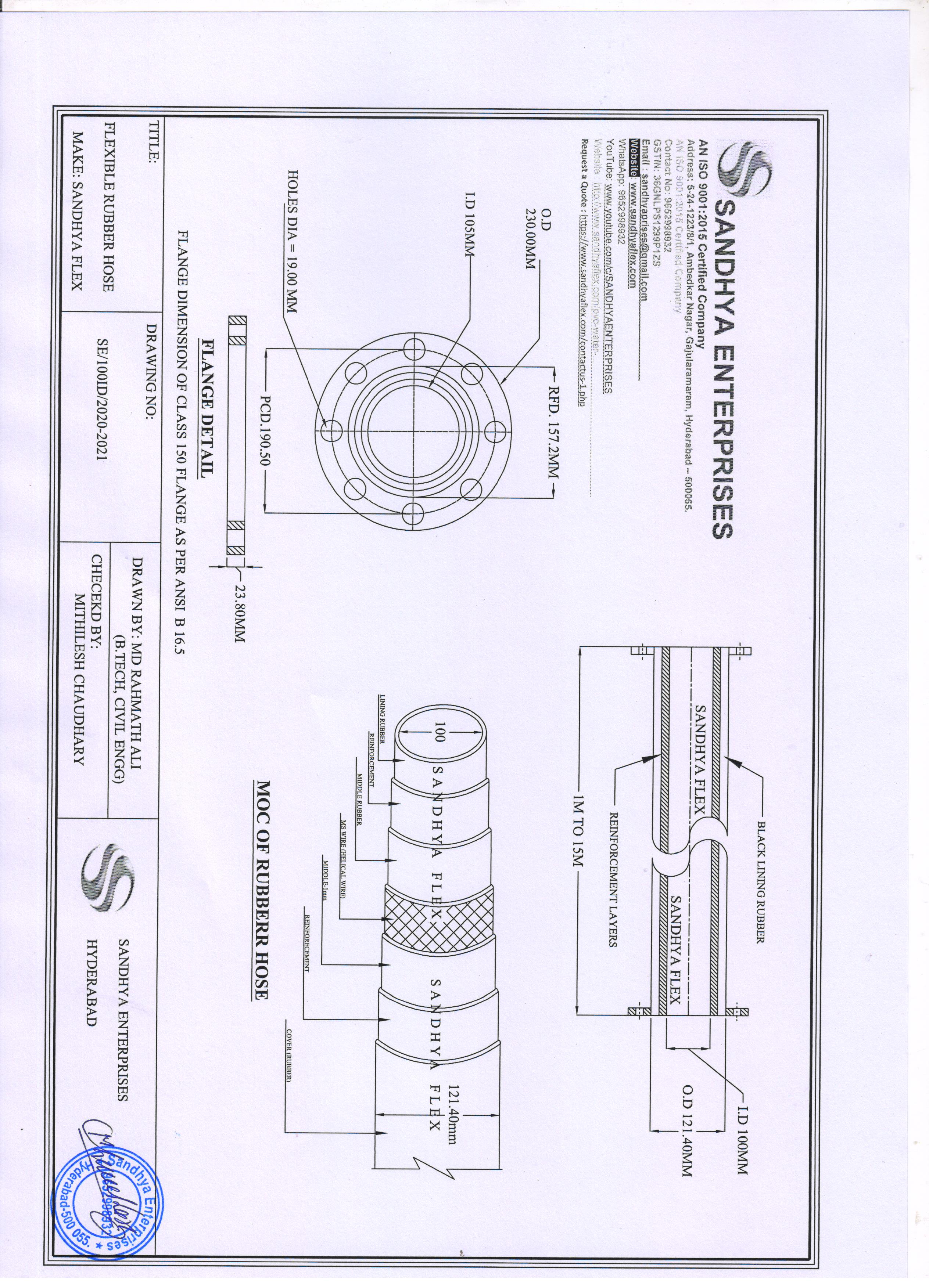 100mm ID Rubber Hose 100mm ID Rubber Hose