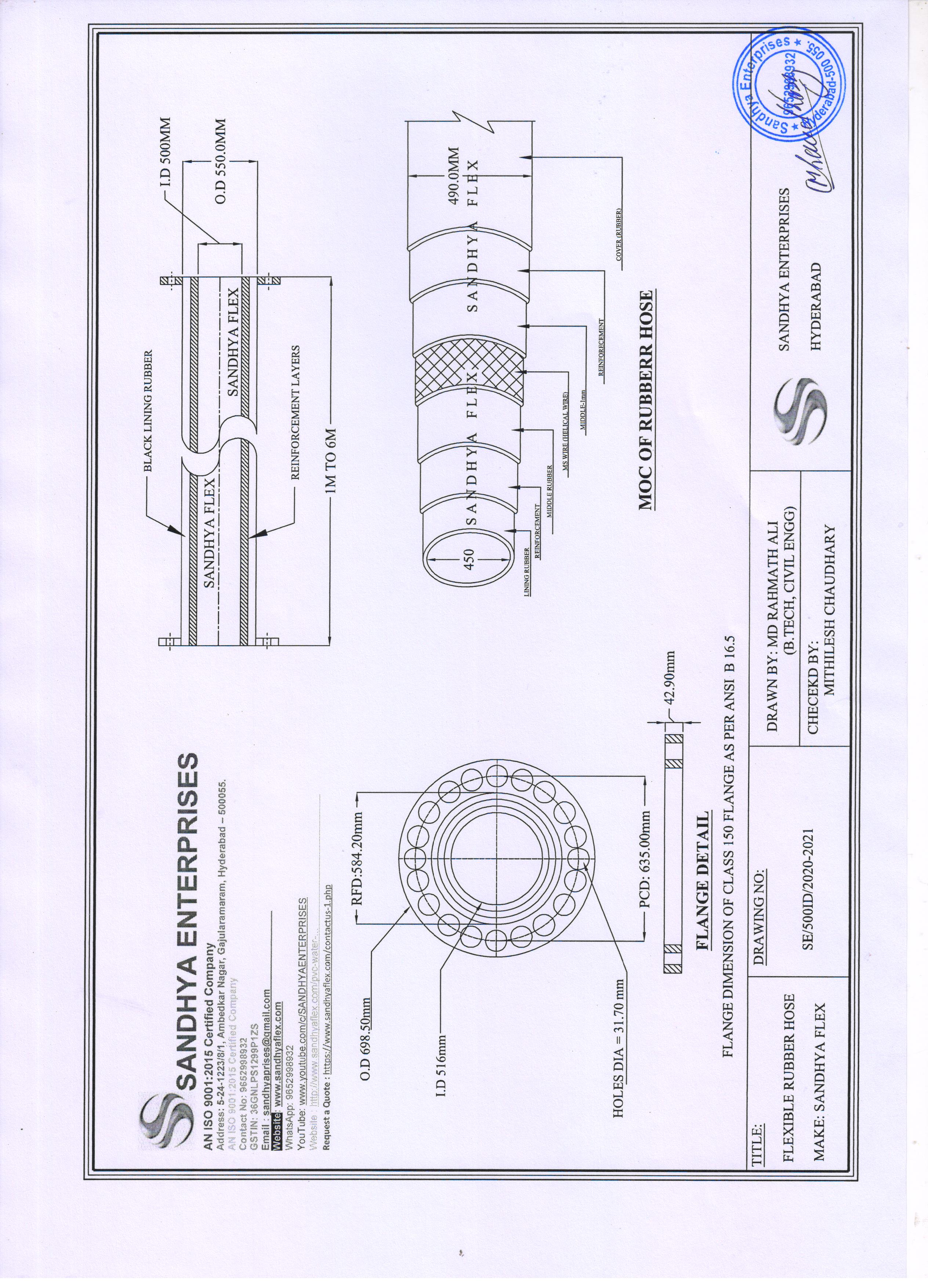500mm ID Rubber Hose 500mm ID Rubber Hose
