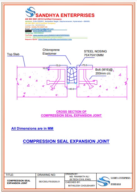 Compression Seal Expansion Joint Compression Seal Expansion Joint