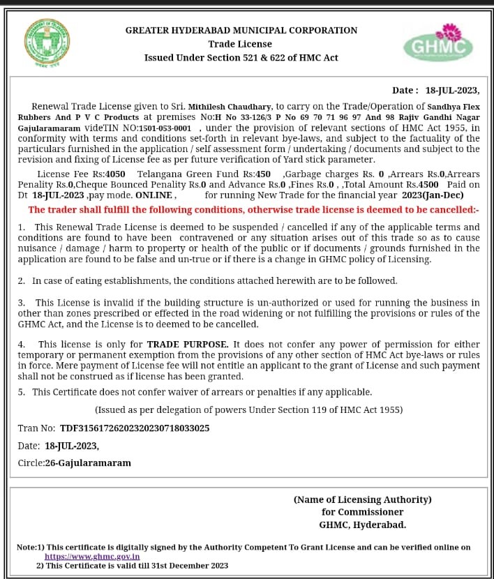 GHMC trade license GHMC trade license
