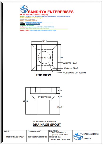 MS Drainage Spout Type1 MS Drainage Spout Type1